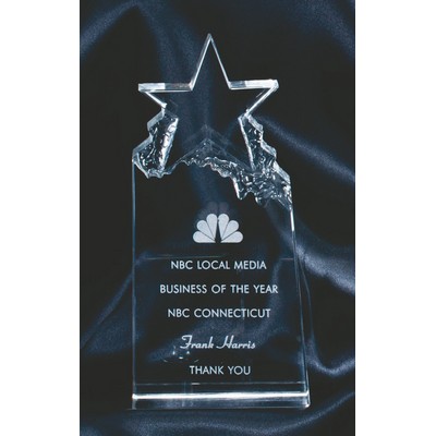 Chisel Cut Star Optic Crystal Award (3½"x7")