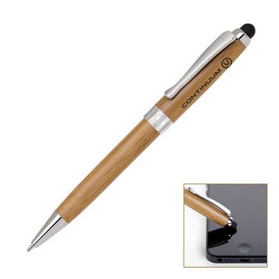 Bamboo Ballpoint Pen with Capacitive Stylus