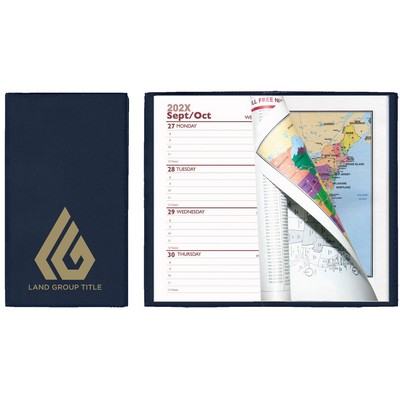 Soft Cover Vinyl Sewn Ireland Weekly Planner w/ Map / 1 Color Insert