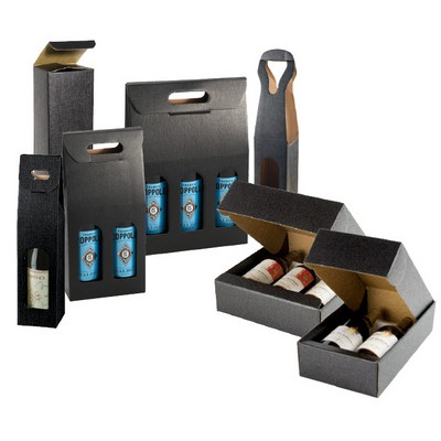 2 Bottle Matte Black Linen Italian Wine Carrier