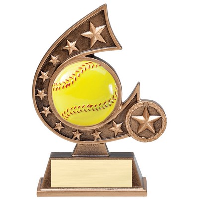 Comet Series Resin Softball Award - 5 3/4" Tall