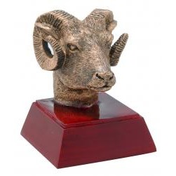 Ram, Antique Gold, Resin Sculpture - 4"