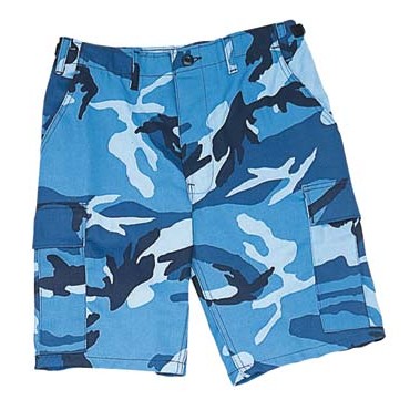 Camouflage B.D.U. Shorts - Sky Blue Camo