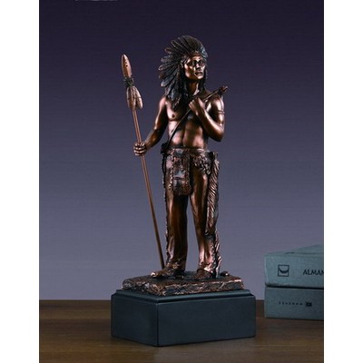 Bronze Warrior Indian Award, 4.5"W x 12"H