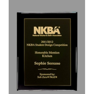 Ebony finish Plaque with Engraved Metal Panel - 8" x 10"