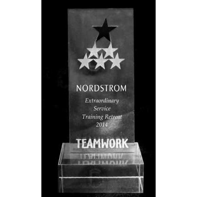 Acrylic and Crystal Engraved Award - 8" Tall Teamwork Star