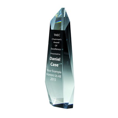 Clear Faceted Crystal Shard Tower Award