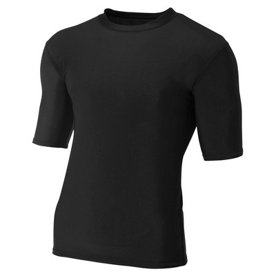 A4 Men's 7 Vs. 7 1/2 Sleeve Compression Tee