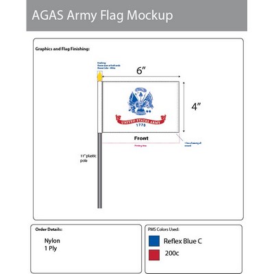 Army Stick Flags 4x6 inch