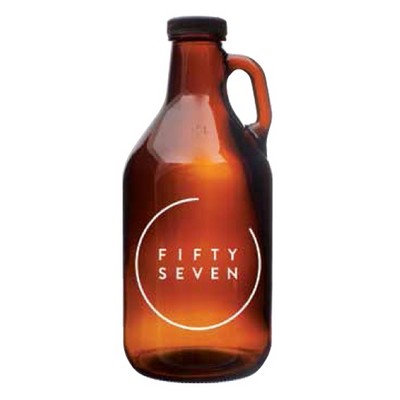 32 Oz. Handled Amber Growler Jug