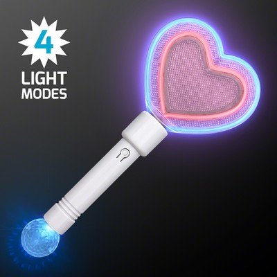 Flashing Rave Party Heart Wand - BLANK