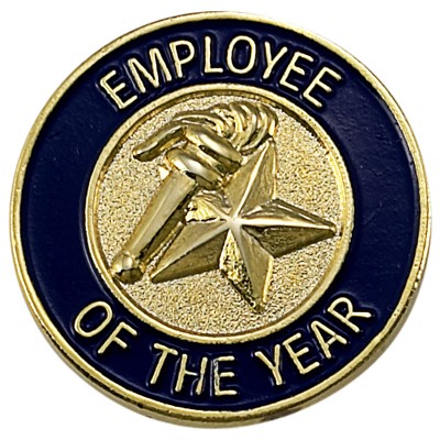 ¾" Employee Of The Year Lapel Pin w/Star & Torch