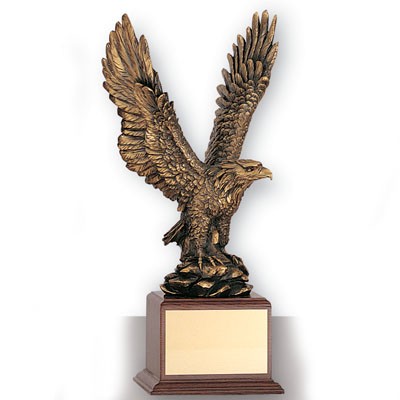 15½" Brass Electroplated Eagle Trophy