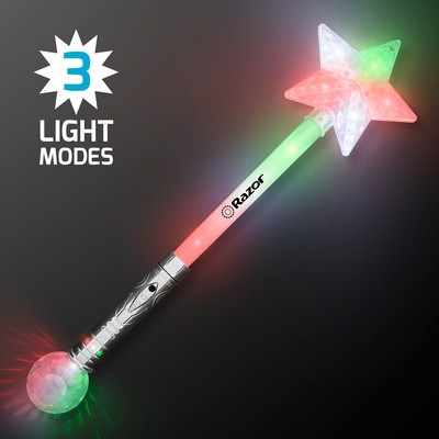 Flashing Lights Jumbo Star Wand - Domestic Print