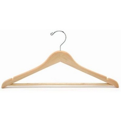 Oversized Flat Wooden Suit Hanger w/Bar