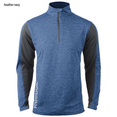 Men's Reebok ¼ Zip Crossover Heather Pullover Shirt