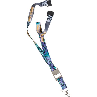 3/4" Heavy Weight Satin Lanyard with Metal Bottle Opener