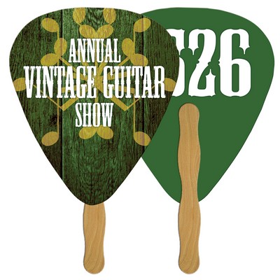 Guitar Pick Auction Hand Fan Full Color