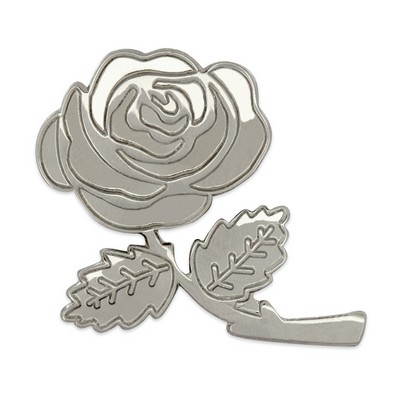 Silver Rose Lapel Pin