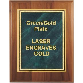 Cherry Plaque 9" x 12" - Green/Gold 7" x 10" Marble Mist Plate