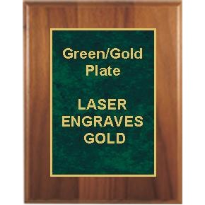 Cherry Plaque 8" x 10" - Green/Gold 6" x 8" Marbelized Plate