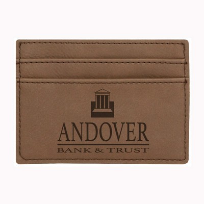 Leatherette Money Clip - Dark Brown Screen Imprinted