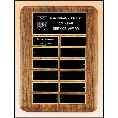 Walnut Perpetual 12 Plate Plaque (11" x 15")