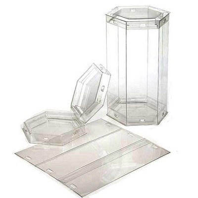 FDA Approved Clear Hexagon Candy Tube (3 1/2"x3 1/8"x6")