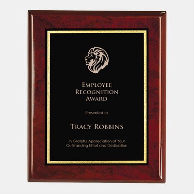 Rosewood Piano Finish Wall Plaque Black Victory Plate (Small)