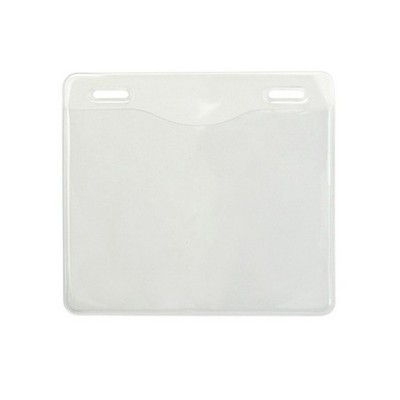 4.30" W x 3.90" H - Horizontal Clear Vinyl Badge Holder (Blank)