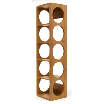 Bamboo 5 Bottle Stackable/ Wall Mountable Wine Rack