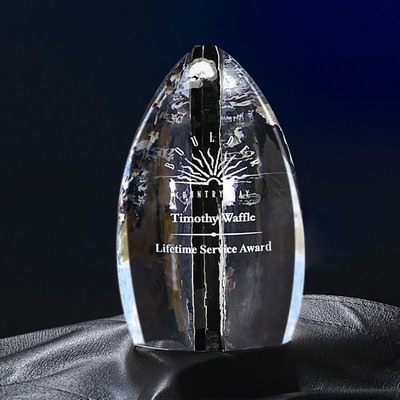 9" Solitude Crystal Award w/Black Accent