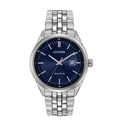 Citizen Men's Corso Eco-Drive Watch, SS with Blue Dial and Silver Accents