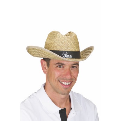 Straw Western Hat w/Imprinted Band