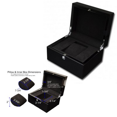 Piano Lacquer Finished Black Wood Watch Box