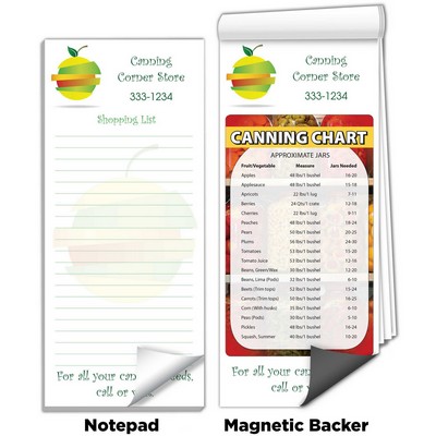 Full-Color Magnetic Notepads - Easy Canning Reference Chart (3 1/2" x 8")