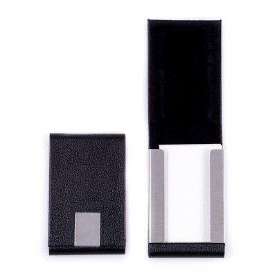 Business Card Case - Black Leather