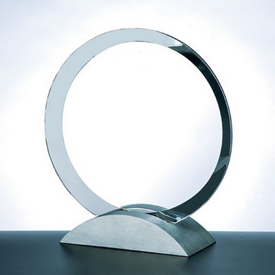 Crystal Contemporary Award on Silver Aluminum Base