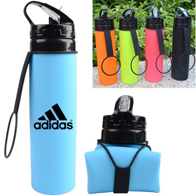 Hydrate Silicone Collapsible Sports Water Bottle - 20 Oz.