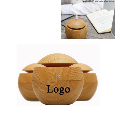 130 Ml Mini Wood Grain Travel Mist Humidifier