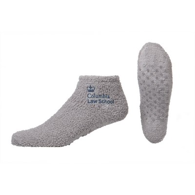 Fuzzy Footie Tread Sock w/Direct Embroidery and Slip Resistant Grippers