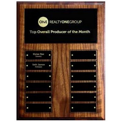 Walnut Eco-Plaque w/12 Perpetual Plaques