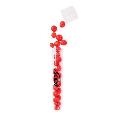 Plastic Test Tube Filled w/ Red Hots Candy (5/8"x3 7/8")