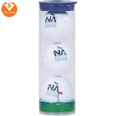 3 Ball Clear Tube with Wilson Chaos Golf Balls