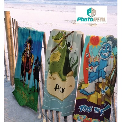 Full Color Cotton/Microfiber Edge to Edge Printed Beach Towels (30"x60")