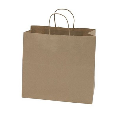 Food Service Natural Kraft Paper Panther Shopping Bag (13"x7"x12.5")