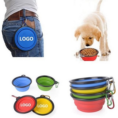 Collapsible Silicone Pet Bowl With Carabiner