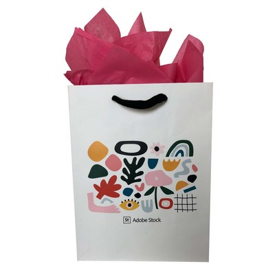 Full Color Printed Cotton Twill Ribbon Eurotote Bag (10"x5"x13")