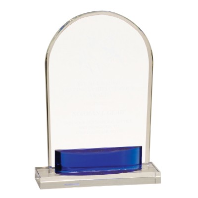 Blue Crystal Arch Award, 7 3/4"H