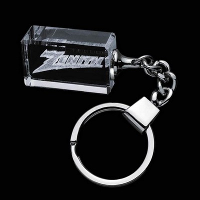 Crystal Keychain (3D) - Optical 1" Wide